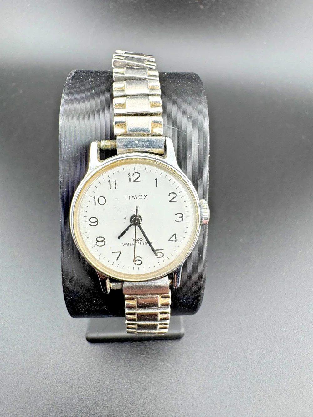 Vintage Timex Manual Wind Watch White Dial Steel Band